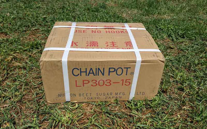 Paper chain pots at 15cm spacing for wider plant spacing