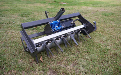 Power harrow tines preparing a fine seedbed