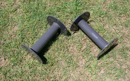 Steel axle extensions for electric two-wheel tractor stability