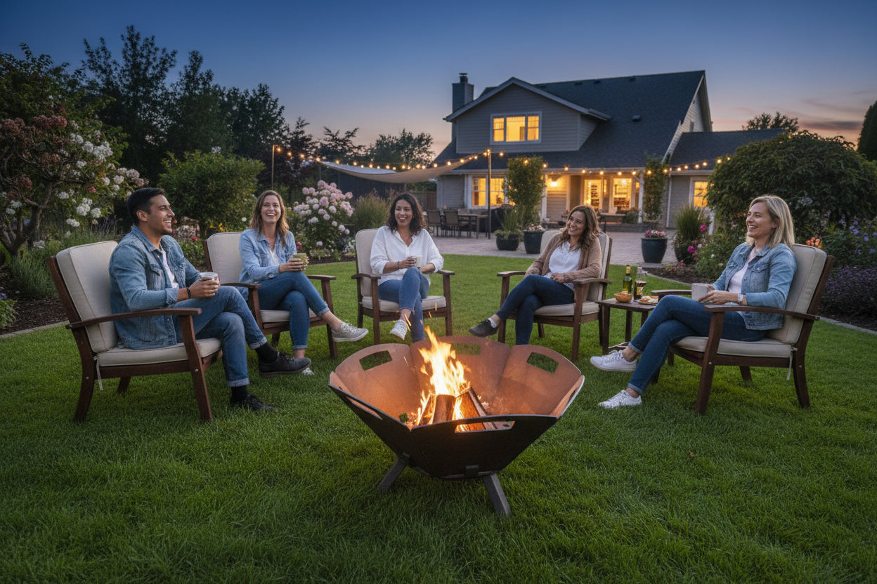 Australian made quality steel fire pit for farm and backyard gatherings